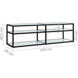 TV ormarić boja bijelog mramora 140x40x40 5 cm kaljeno staklo | shoptok.hr
