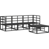 vidaXL Vrtna sedežna garnitura 4 pcs Črna 70 x 70 x 32 cm Aluminij | Shoptok.si