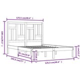  Posteljni okvir bel iz trdnega lesa 120x190 cm 4FT, (20902713) | Shoptok.si