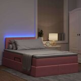  LED krevet za pohranu s madracem Ružičasta 120 x 200 cm Baršun | Shoptok.si