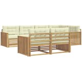  Set vanjskih sofa 7 kom. Bijela i krem Poliester Smeđa 327 x 168,5 x 73 cm | shoptok.hr