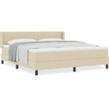  Postelja z vzmetnico z vzmetnico krema 200 x 180 cm Poliester, (5000126094) | Shoptok.si