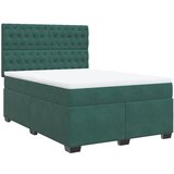 vidaXL Box spring postelja z vzmetnico temno zelena 140x200 cm žamet, (21305691) Cene