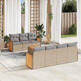Maison Chic Seti vrtnega pohištva - Vrtna garnitura - Vrtni pohištvo set 8-delna z blazinami bež poli ratan, (21801079) | Shoptok.si