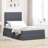  Krevet s prostorom za pohranu s LED-om Tamno siva 120 x 190 cm | shoptok.hr