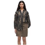 ROUGE EDIT Alinine Print Shirt - Meteorite Crna Cijene