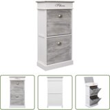 The Living Store Omarica za čevlje siva 50x28x98 cm les pavlovnije - Omarica Za Čevlje, (21744440) Cene