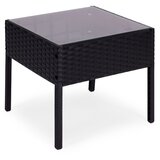 Multi Garden vrtni set namještaja – 2 fotelje i stol s kaljenim staklom, crni | shoptok.hr
