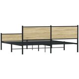 Metalni okvir kreveta bez madraca boja hrasta sonome 193x203 cm | shoptok.hr