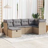 vidaXL 6-dijelni set vrtnih sofa s jastucima bež od poliratana | shoptok.hr