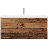  Ormarić za sudoper ugradbenim umivaonikom i slavinom Staro drvo Smeđa 100 x 38.5 x 45 cm | Shoptok.si