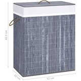  Košara za rublje od bambusa s 2 odjeljka siva 100 L | shoptok.hr