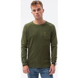 Ombre Majice z dolgimi rokavi Moška srajca dolgi rokavi (L137OLIVE) pisana | Shoptok.si