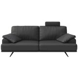 MESONICA Tamno siva kožna sofa 220 cm Prado – Cijene