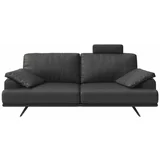 MESONICA Tamno siva kožna sofa 220 cm Prado –