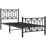The Living Store Kovinski posteljni okvir z vzglavjem in vznožjem črn 90x200 cm - Posteljni Okvir, (21528198) | Shoptok.si