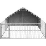  Vanjska kućica za pse sa stazom 4x3x1,9 m pocinčani čelik | Shoptok.si