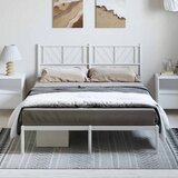  Metalni okvir za krevet s uzglavljem bijeli 135x190 cm | shoptok.hr