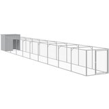 vidaXL Kućica za pse s igralištem svjetlosiva 110x1017x110 cm čelična | shoptok.hr