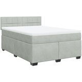 Maison Chic Box spring postelja - Vzmetna postelja z vzmetnico svetlo siv 140x190 cm žamet SL23311, (21891155) | Shoptok.si