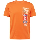 Napapijri Majica 'TURIN 1' plava / tamno narančasta / klasično crvena / bijela