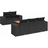  6-dijelni set vrtnih sofa s jastucima crni od poliratana | shoptok.hr
