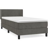 Box spring krevet s madracem tamnosivi 90x200 cm baršunasti | shoptok.hr