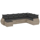  8-dijelni set vrtnih sofa od poliratana s jastucima svjetlosivi | shoptok.hr