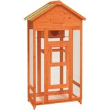 vidaXL Ptičja hišica rjava 91,5x53x170 cm trdna borovina, (20655019) | Shoptok.si
