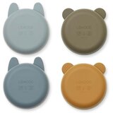 Liewood set štirih skledic iz silikona iggy golden caramel/blue multi mix | Shoptok.si