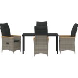 vidaXL 5-Dijelni Vrtni Set s Jastucima u Sivoj Poli Ratan | shoptok.hr