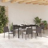  Vrtni set za objed 7 pcs Smeđa i crna PE ratan | Eponuda.ba