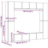  8 kosov stenske TV omarice Artisan Oak Engineered Wood, (21703643) | Shoptok.si