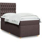 Maison Chic Box spring postelja - Vzmetna postelja z vzmetnico temno rjava 100x200 cm blago SL4004, (21902839) | Shoptok.si