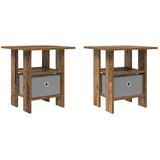  Noćni ormarić s ladicama 2 pcs Staro drvo 41 x 40 x 45 cm | shoptok.hr