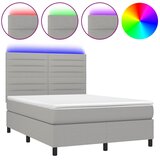  box spring s madracem LED svjetlosivi 140x200 cm tkanina | shoptok.hr