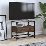 vidaXL TV omarica s stekleno ploščo rjavi hrast 60x35x51 cm inž. les | Shoptok.si