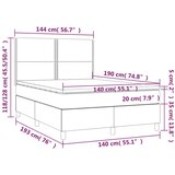 vidaXL Box spring postelja z vzmetnico krem 140x190 cm blago | Shoptok.si
