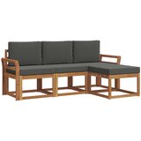  Set vanjskih sofa 4 kom. Prirodna i antracit Smeđa 194 x 122,5 x 73 cm | shoptok.hr