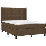  Krevet box spring s madracem LED tamnosmeđi 140x190 cm tkanina | shoptok.hr