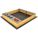  Drveni sandbox s kuhinjskim dodacima i ugrađenom klupom i podnom oblogom Cijene