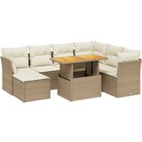 Maison Chic Seti vrtnega pohištva - Vrtna garnitura - Vrtni pohištvo set 8-delna z blazinami bež poli ratan, (21800219) | Shoptok.si