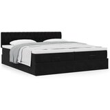 vidaXL Otomanski okvir kreveta s madracima crni 200x200cm baršunasti | shoptok.hr