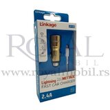  auto punjač linkage metalic LM-03 lightning 2.4A (dual port) zlatni Cene