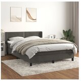  Box spring posteljni z vzmetnico temno siv 140x190 cm žamet | Shoptok.si