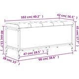  Klupa za cipele siva boja hrasta 102x42x45 cm konstruirano drvo | shoptok.hr