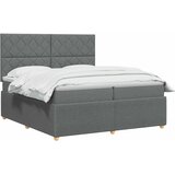  LED okvir za krevet s madracem Tamnosiva 200 x 200 cm Tkanina | shoptok.hr
