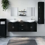 vidaXL 7-dijelni set kupaonskog namještaja crni od konstruiranog drva | shoptok.hr