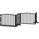 vidaXL Ograda za pse z vrati zložljiva 8 panelov črna 640 cm les | Shoptok.si