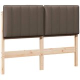  Tapecirani uzglavlje Smeđa i taupe 120 cm Čvrsto borovo drvo | shoptok.hr